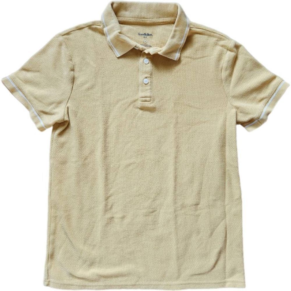 Goodfellow men's small mustard yellow polo shirt vintage retro style textured